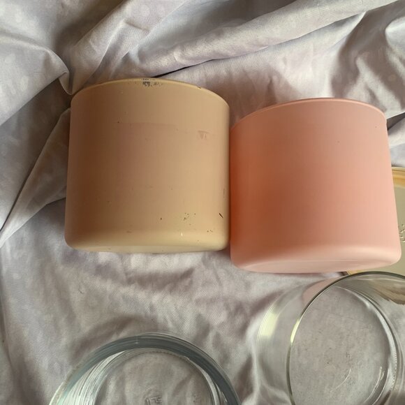 CANDLE JARS - 4 Empty Bath & Body Works, White Barn 3 Wick w/ lids, clean DIY - Picture 4 of 7